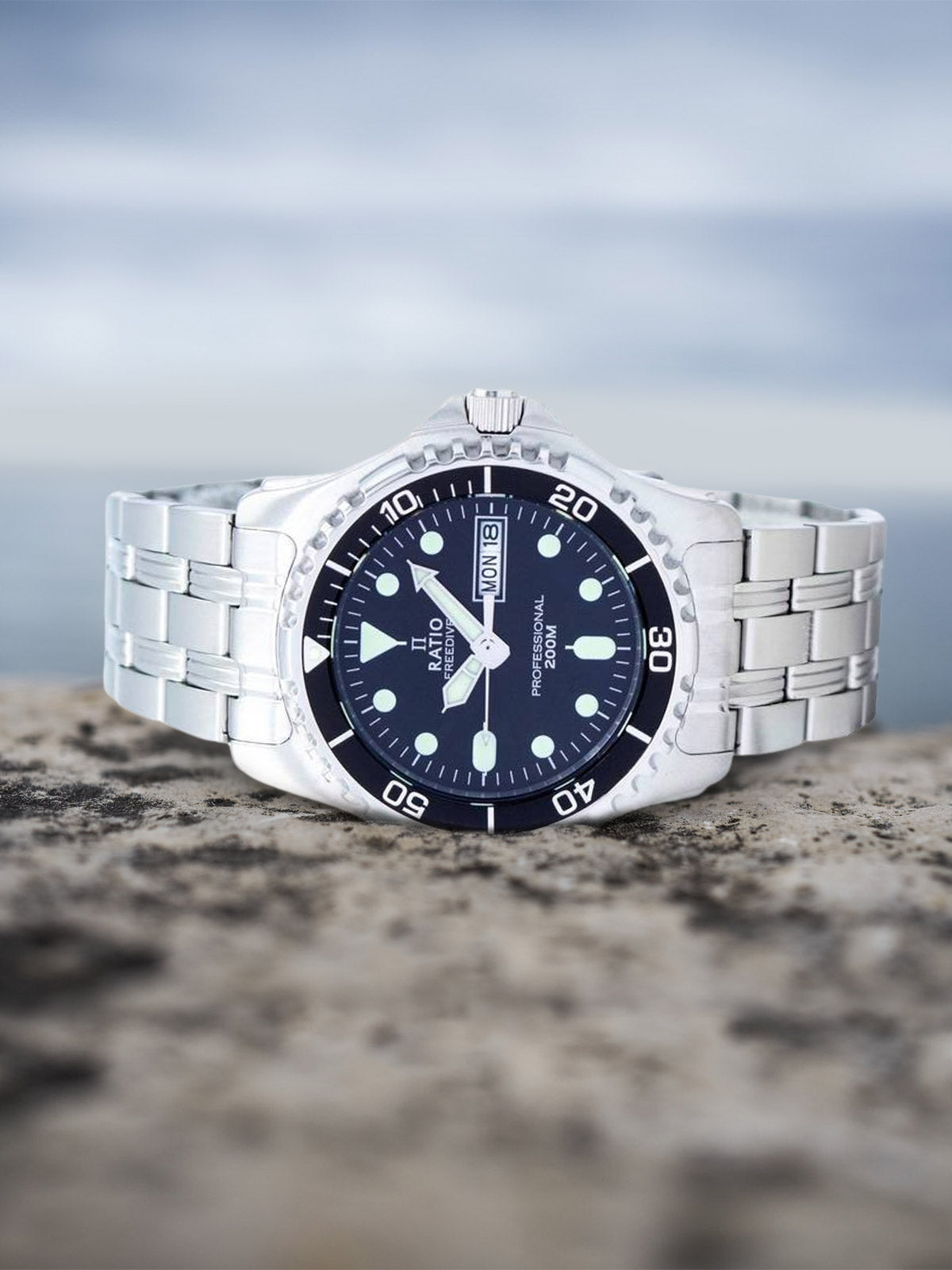 Ratio Free Diver Professional 200M Sapphire Quartz 36JL140 Mens Watch - Ratiowatches