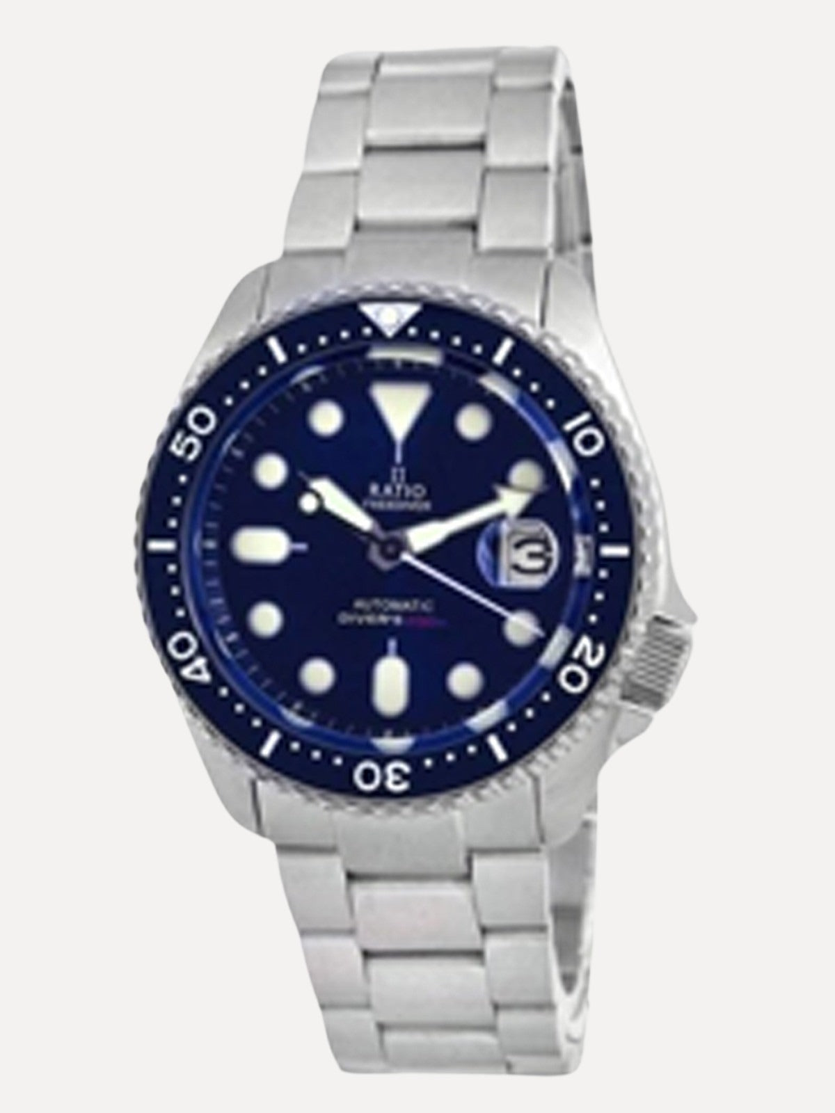 Ratio FreeDiver Blue Dial Sapphire Crystal Stainless Steel Automatic RTB202 200M Mens Watch