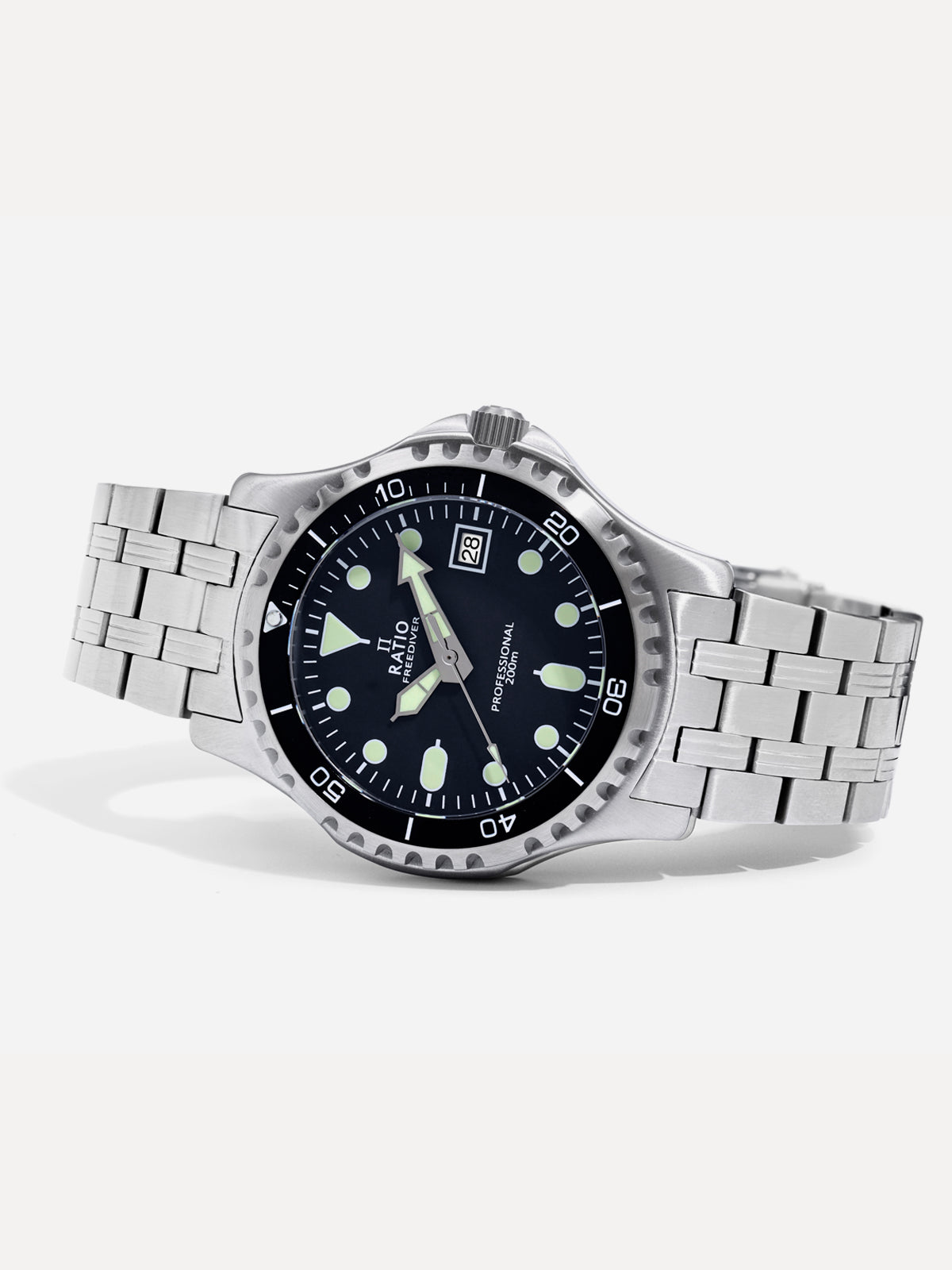 Ratio FreeDiver Professional Sapphire Black Dial Quartz RTF005 200M Men's Watch