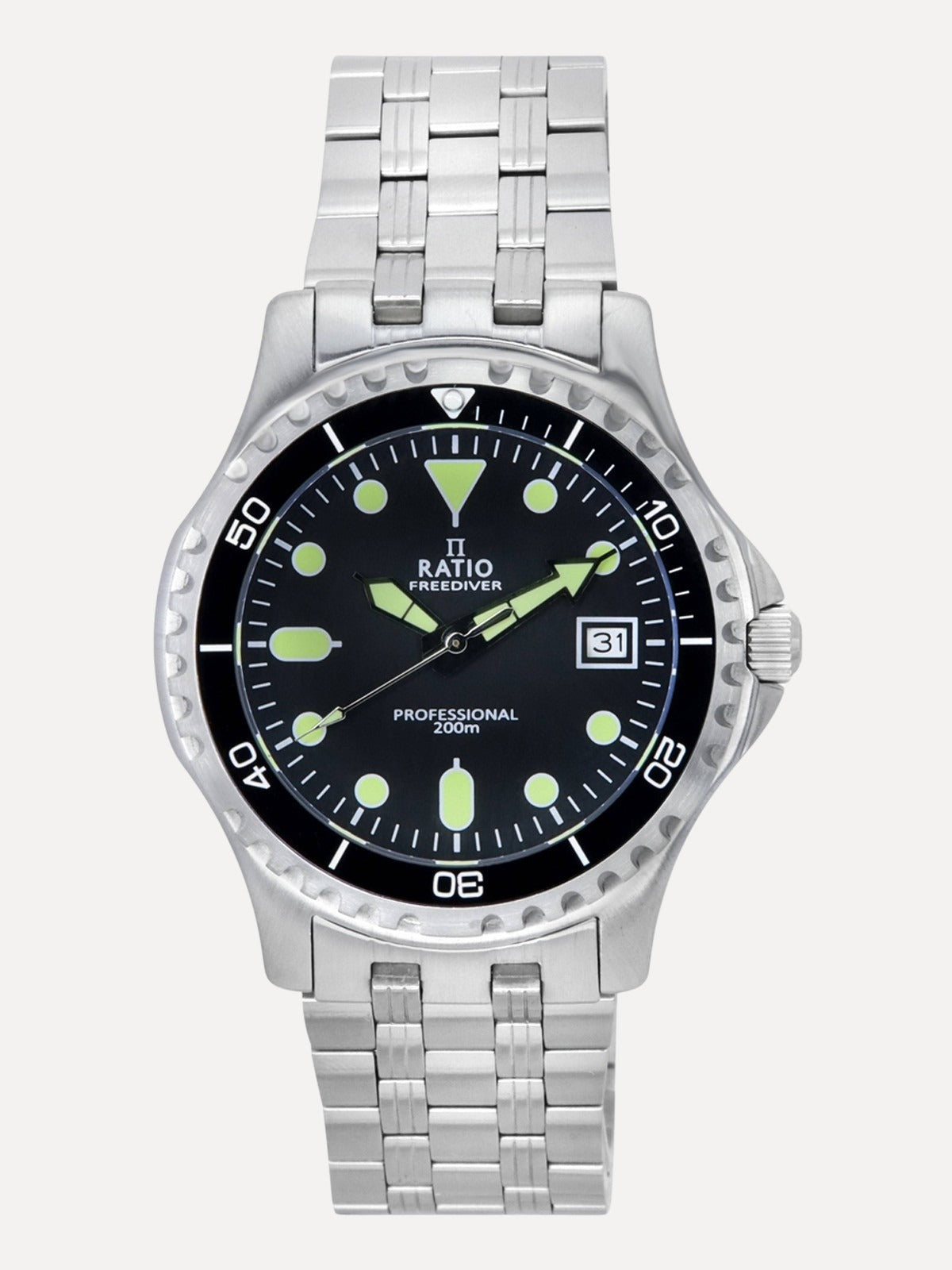 Ratio FreeDiver Professional Sapphire Black Dial Quartz RTF005 200M Men's Watch - Ratiowatches