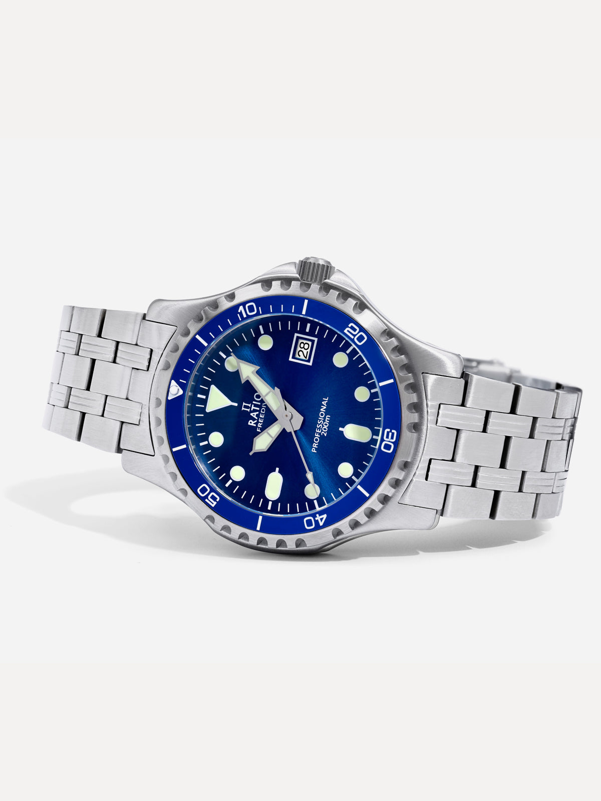 Ratio FreeDiver Professional Sapphire Blue Sunray Dial Quartz RTF007 200M Men's Watch