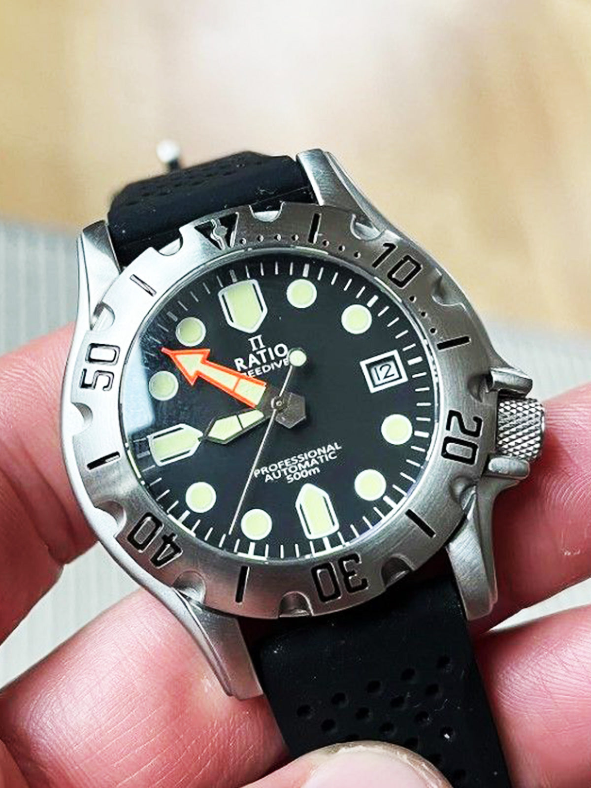 Ratio FreeDiver Orologio Subacqueo Uomo: Vetro Zaffiro, Automatico Miyota 8215, 500m, Quadrante Blu