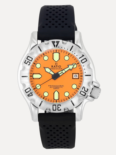 Ratio FreeDiver Professional Sapphire Orange Dial Automatic RTF011 500M Men's Watch - Ratiowatches