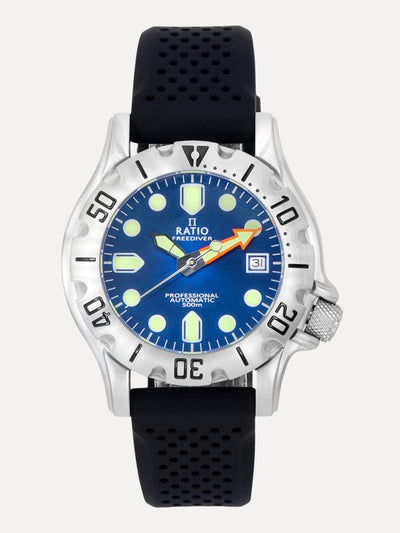 Ratio FreeDiver Professional Sapphire Blue Sunray Dial Automatic RTF013 500M Men's Watch - Ratiowatches