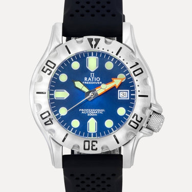 Ratio FreeDiver Professional Sapphire Blue Sunray Dial Automatic RTF013 500M Men's Watch - Ratiowatches