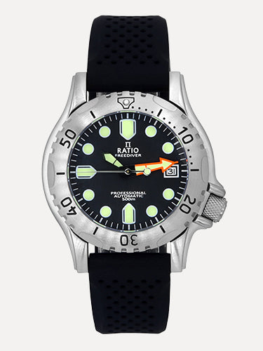 Ratio FreeDiver Professional Sapphire Black Dial Automatic RTF015 500M Men's Watch - Ratiowatches