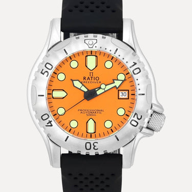 Ratio FreeDiver Professional Sapphire Orange Dial Automatic RTF017 500M Men's Watch - Ratiowatches