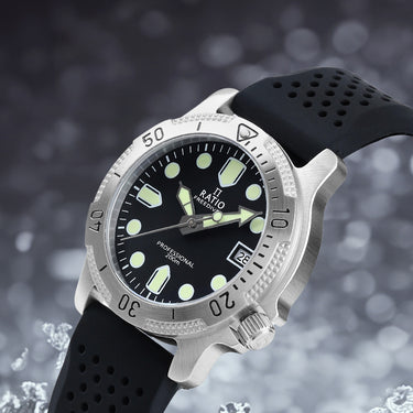 Ratio FreeDiver Professional Sapphire Black Dial Quartz RTF021 200M Men's Watch - Ratiowatches