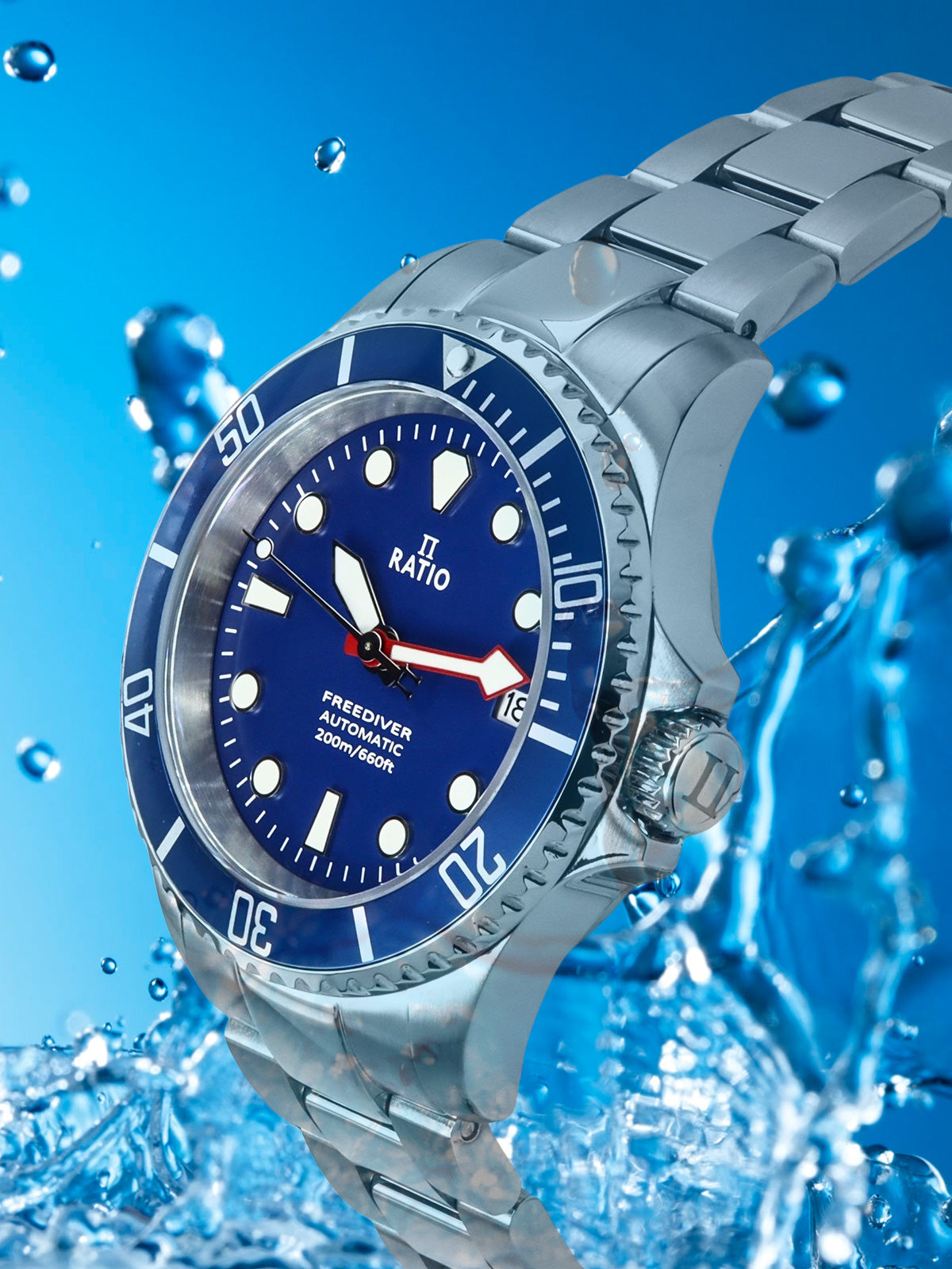 Ratio FreeDiver Sapphire Stainless Steel Blue Dial Automatic RTF043 200M Men's Watch