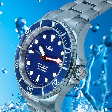 Ratio FreeDiver Sapphire Stainless Steel Blue Dial Automatic RTF043 200M Men's Watch - Ratiowatches