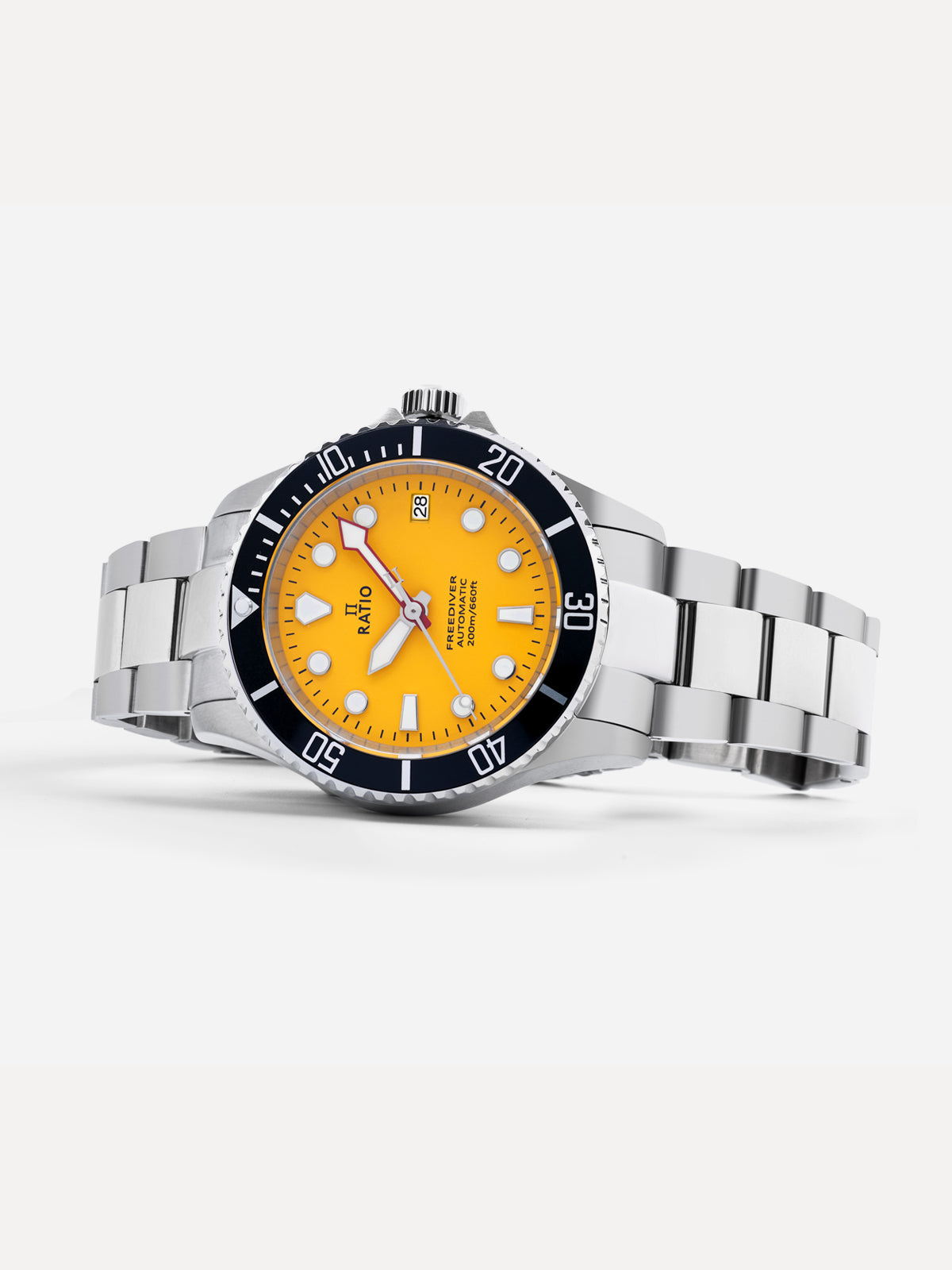 Ratio FreeDiver Sapphire Stainless Steel Yellow Dial Automatic RTF044 200M Men's Watch