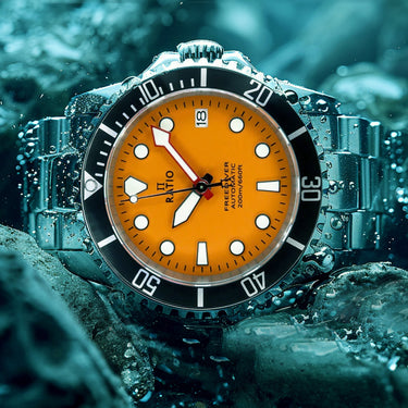 Ratio FreeDiver Sapphire Stainless Steel Orange Dial Automatic RTF045 200M Men's Watch - Ratiowatches