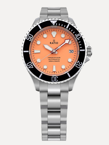 Ratio FreeDiver Sapphire Stainless Steel Salmon Dial Automatic RTF046