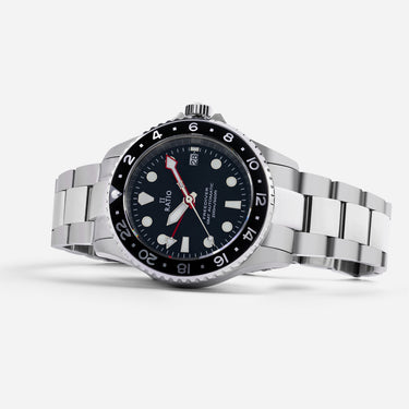Ratio FreeDiver GMT Series Sapphire Stainless Steel Black Dial Automatic RTF051 200M Men's Watch - Ratiowatches