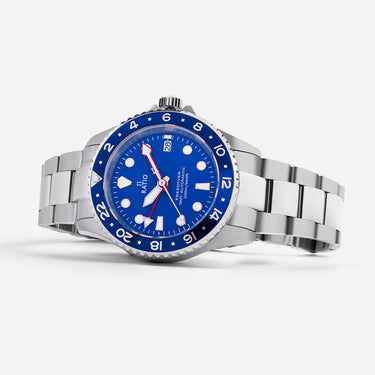 Ratio FreeDiver GMT Series Sapphire Stainless Steel Blue Dial Automatic RTF053 200M Men's Watch - Ratiowatches