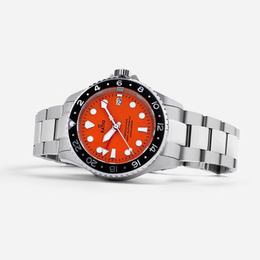 Ratio FreeDiver GMT Series Sapphire Stainless Steel Orange Dial Automatic RTF055 200M Men's Watch - Ratiowatches