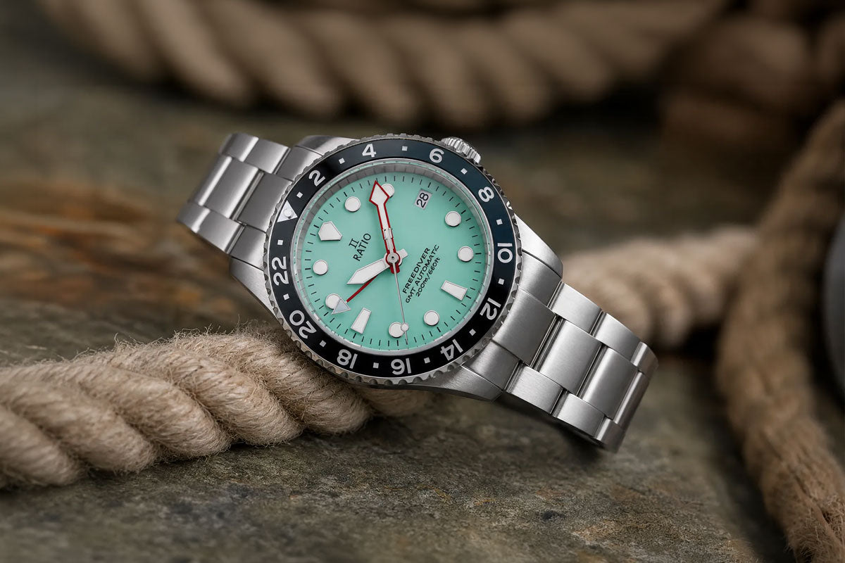 Ratio FreeDiver GMT Series Green Dial RTF059 200M Watch
