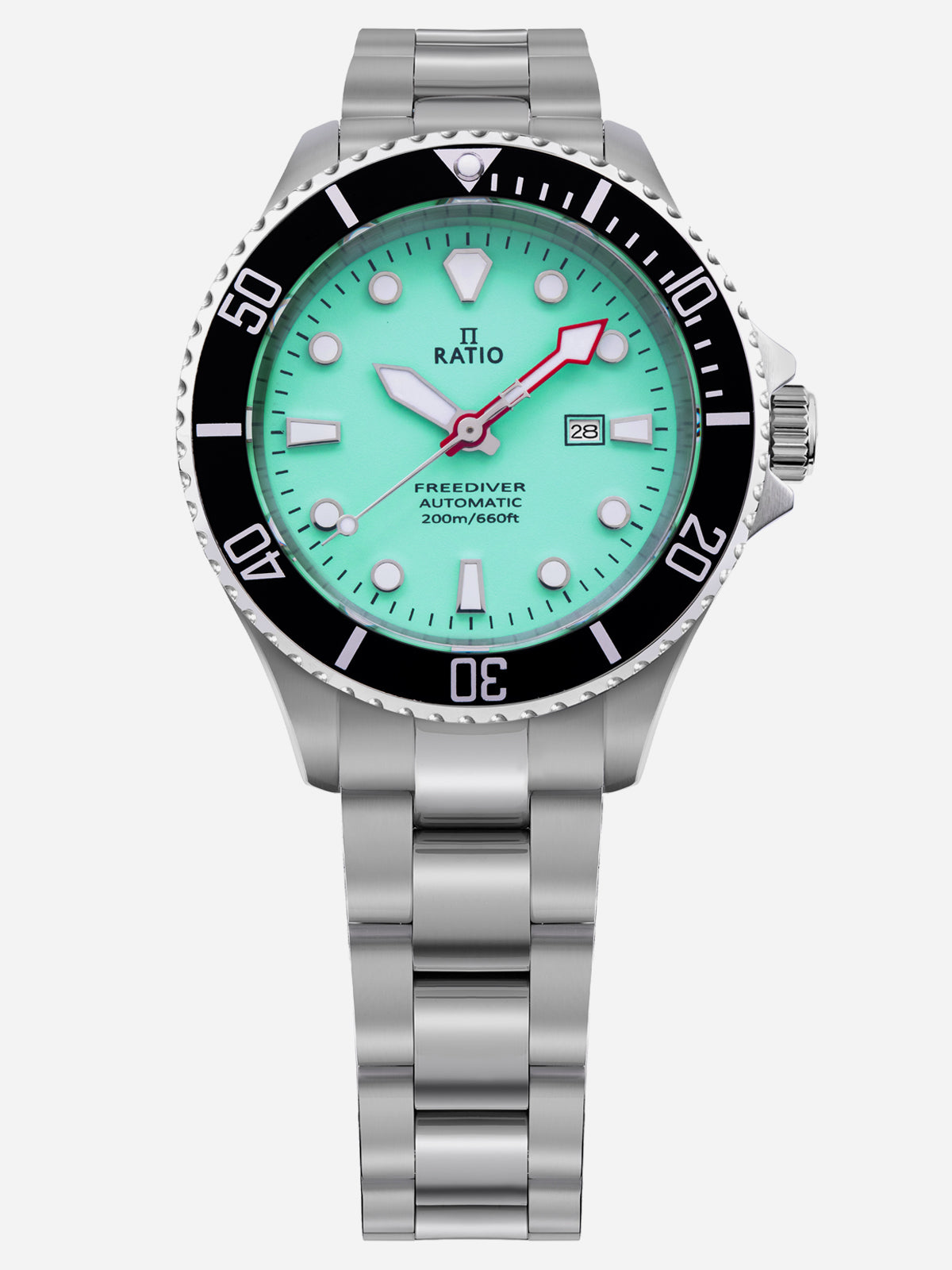 Ratio FreeDiver Sapphire Stainless Steel Green Dial Automatic RTFL835 200M Women's Watch