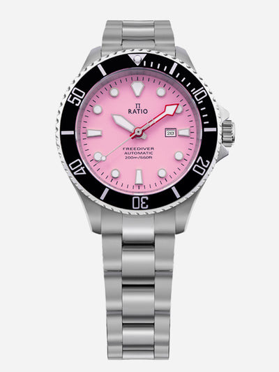 Ratio FreeDiver RTFL839 Pink Dial Automatic 200M Women's Watch