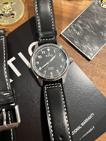 Ratio Skysurfer Pilot RTS302 - Orologio Automatico Uomo, 200m Impermeabile, Quadrante Sunray Blu, Cinturino Pelle - 5