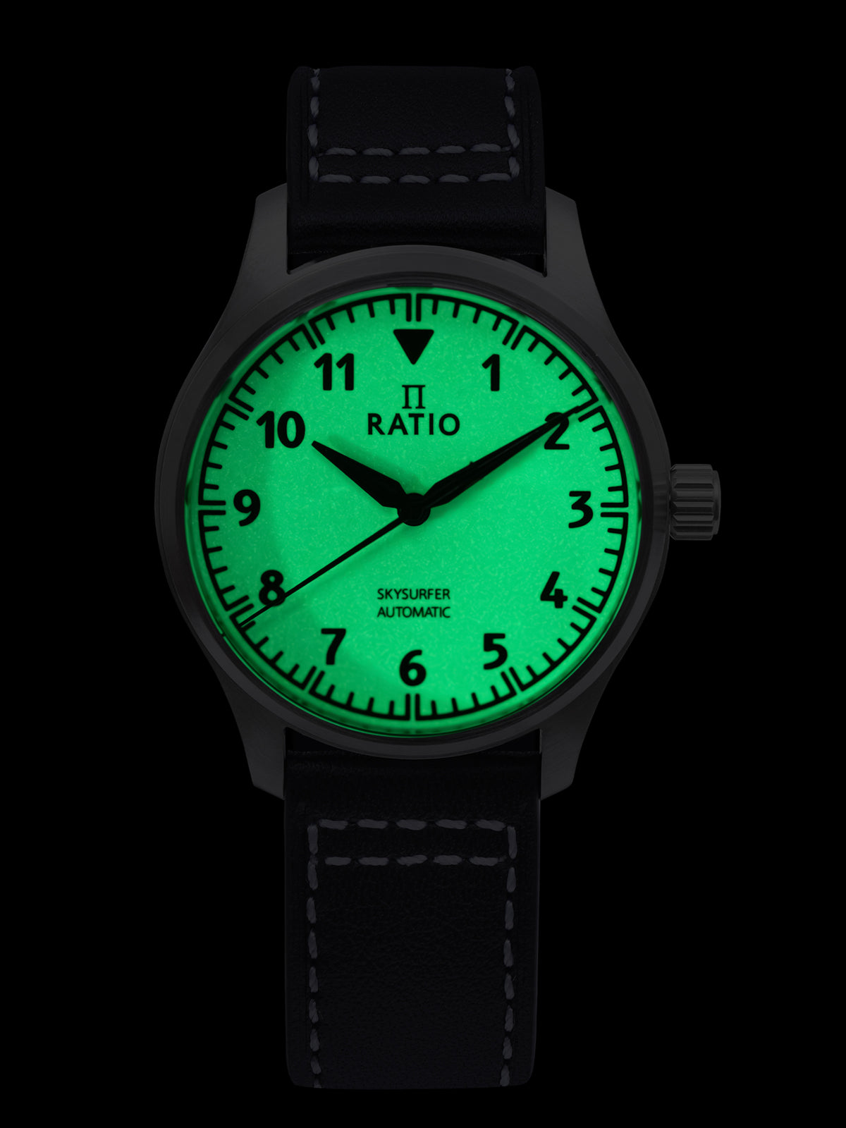 Ratio Skysurfer Pilot Orologio Uomo Automatico – Quadrante Blu Sunray, Cinturino Pelle, 200m Impermeabile
