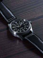 Ratio Skysurfer Pilot Black Sunray Dial Leather Automatic RTS314 200M Mens Watch - Ratiowatches