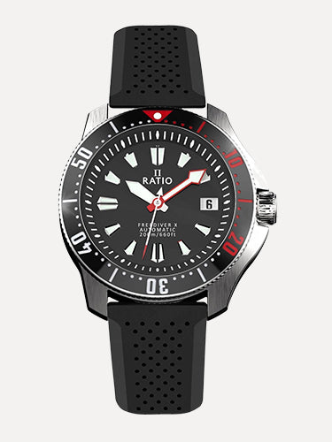 Ratio FreeDiver X Marine Black With Black Ceramic Inlay Automatic Diver RTX001 200M Men's Watch