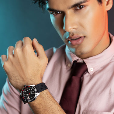 Ratio FreeDiver X Marine Black With Black Ceramic Inlay Automatic Diver RTX001 200M Men's Watch - Ratiowatches